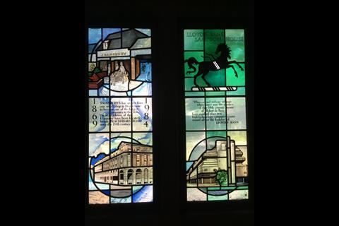 Stained glass in Christ Church Southwark - reflecting Sainsbury's former association with the location - and Sampson House, a data centre also soon to be demolished as part of the Ludgate House redevelopment by PLP